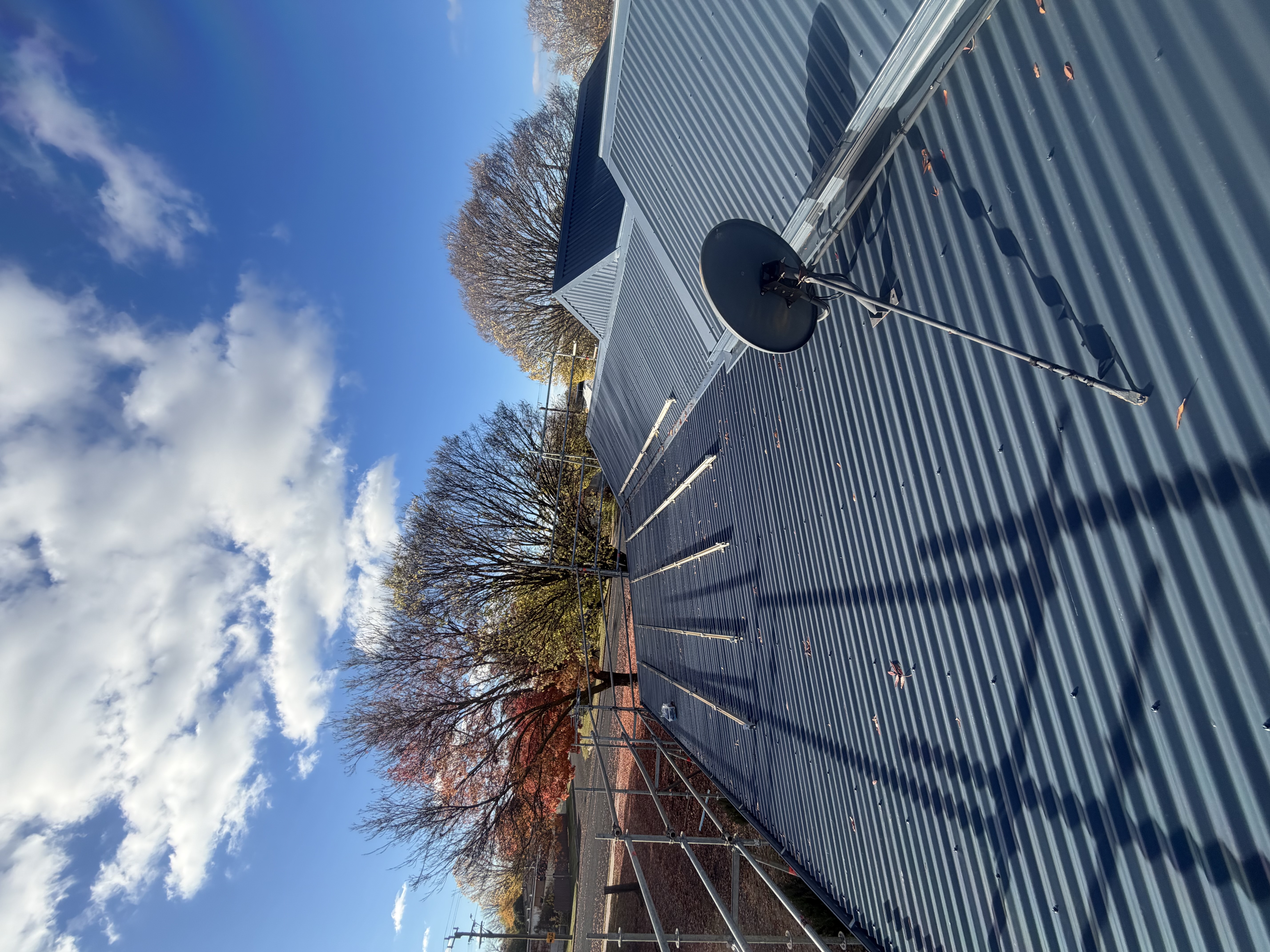 Completed metal roofing project
