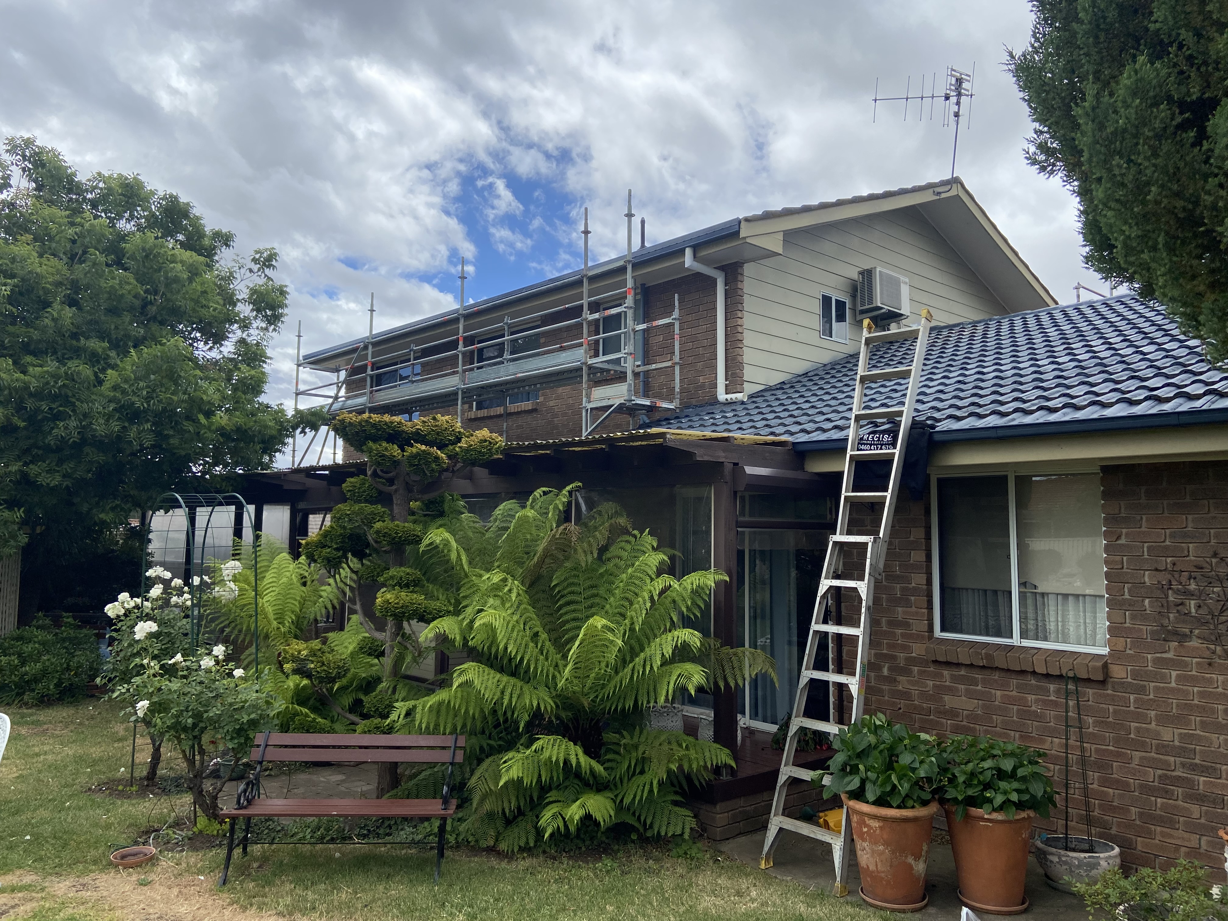 Completed roofing and guttering project